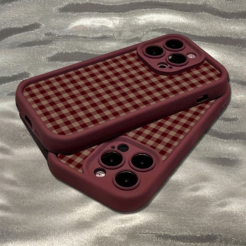 Wine & Beer Unlimited Spirits - Wine Red Vintage Red-Brown Plaid TPU