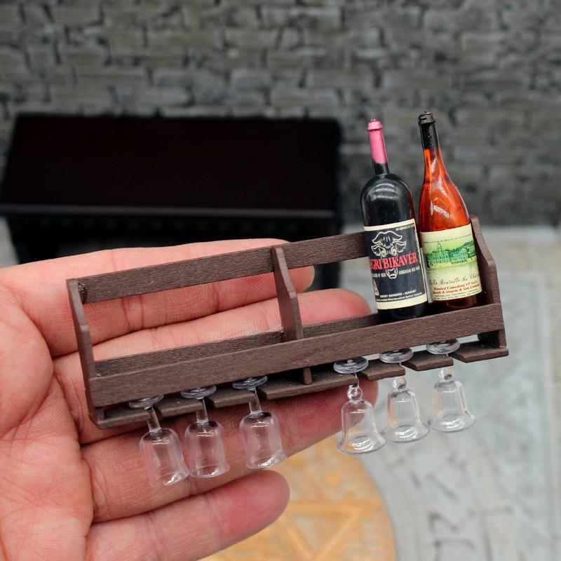 Wine Rack Wall Mount - 1Set Dollhouse Toy Simulation Wall Mounted