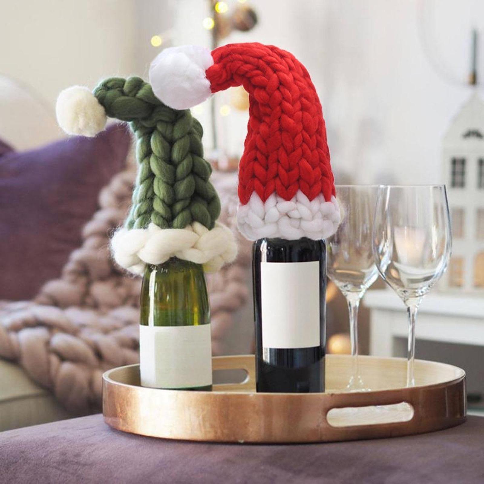 Wine Beer Hat - Decorative Santa Hat Christmas Bottle Cap