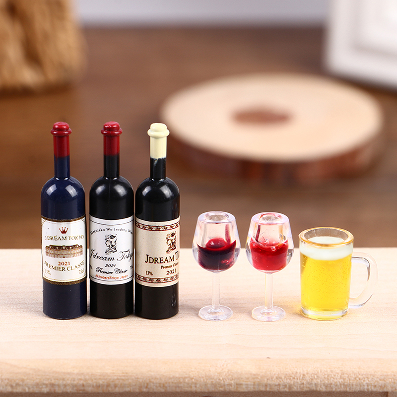 Wine Y Beer - 5Pcs Dollhouse Miniature Wine Cup Beer