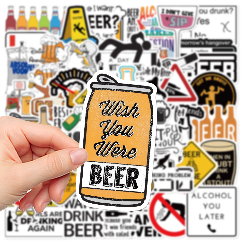 Wine Y Beer - 10/30/52PCS Funny Alcoholism Vodka Beer Wine