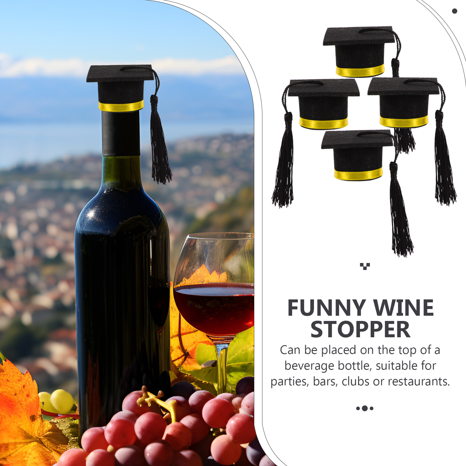 4Pcs Graduation Hat Jar Topper - Wine Beer Hat review and price