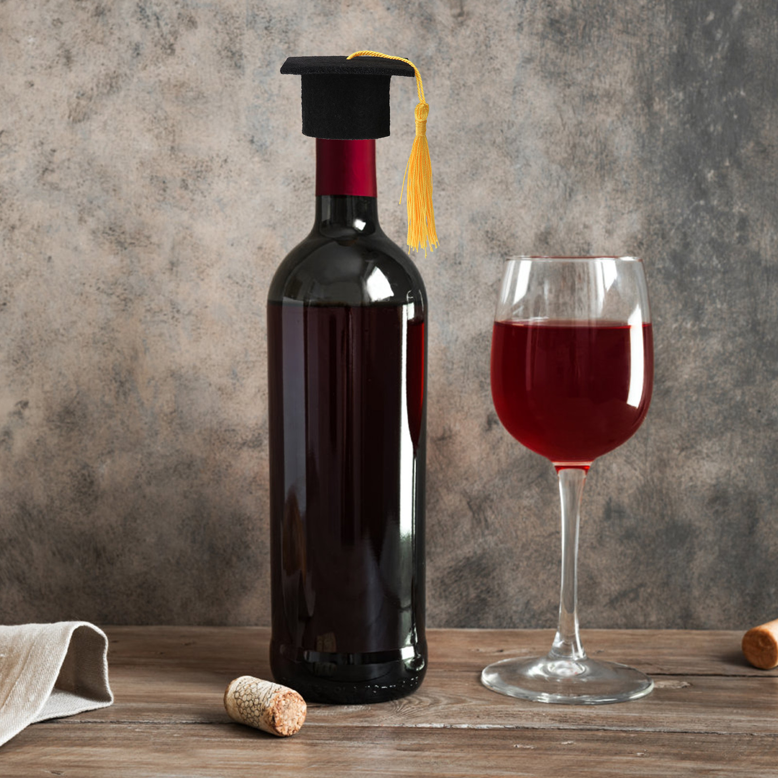 6Pcs Doctoral Wine Bottle Cap  - Wine Beer Hat review and price