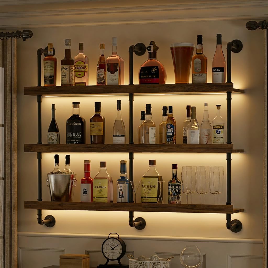Wall Mounted Wine Rack With LE - Wine Rack Wall Mount review and price