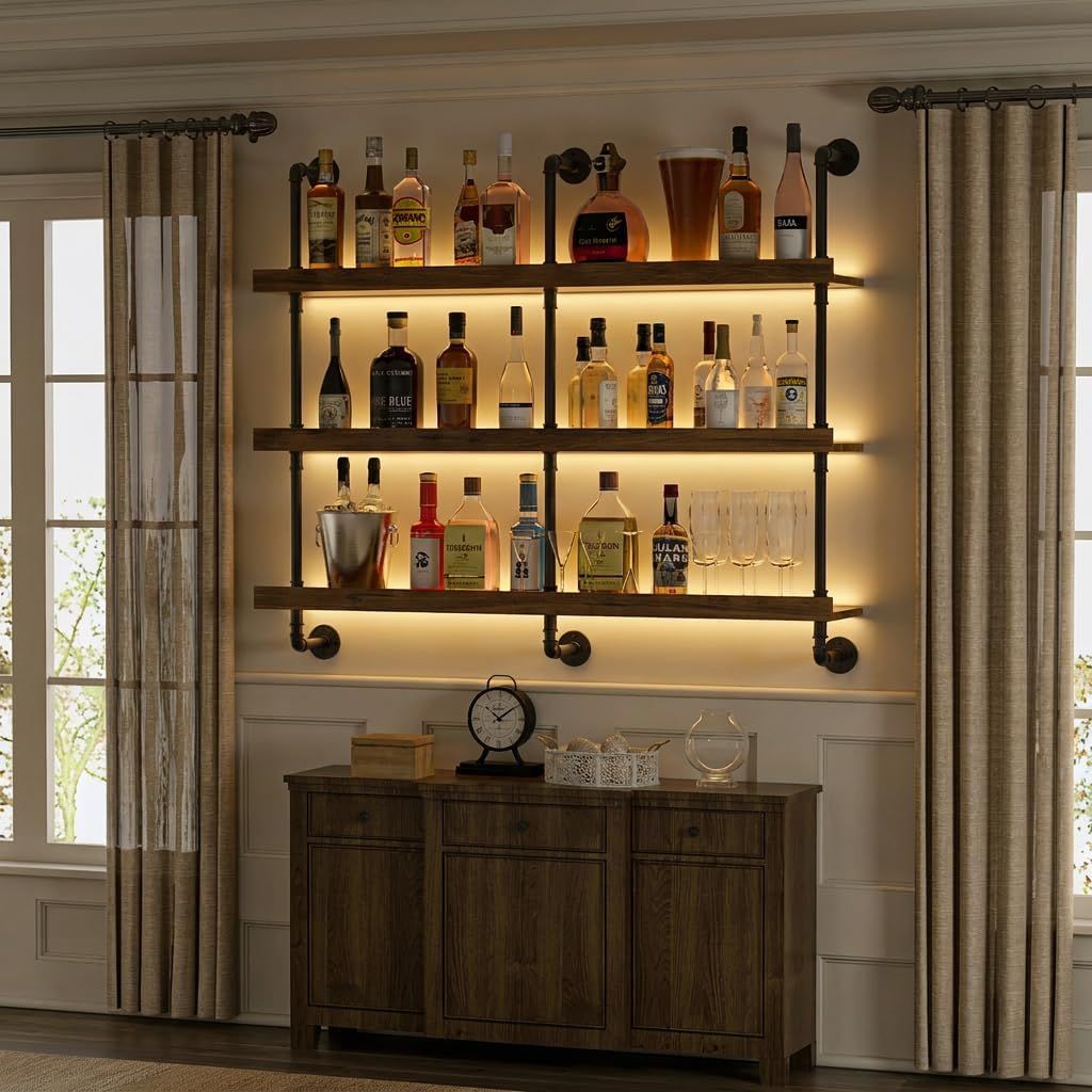 Wall Mounted Wine Rack With LE - Wine Rack Wall Mount review and price