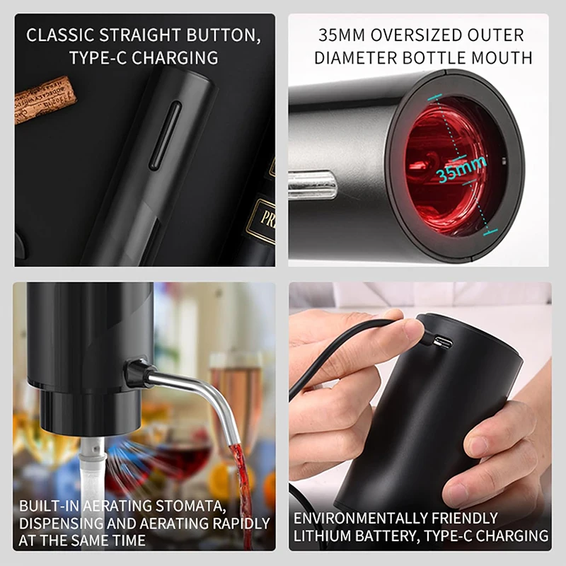USB Rechargeable 4-in-1 Electr - Decanter Aerator Set review and price