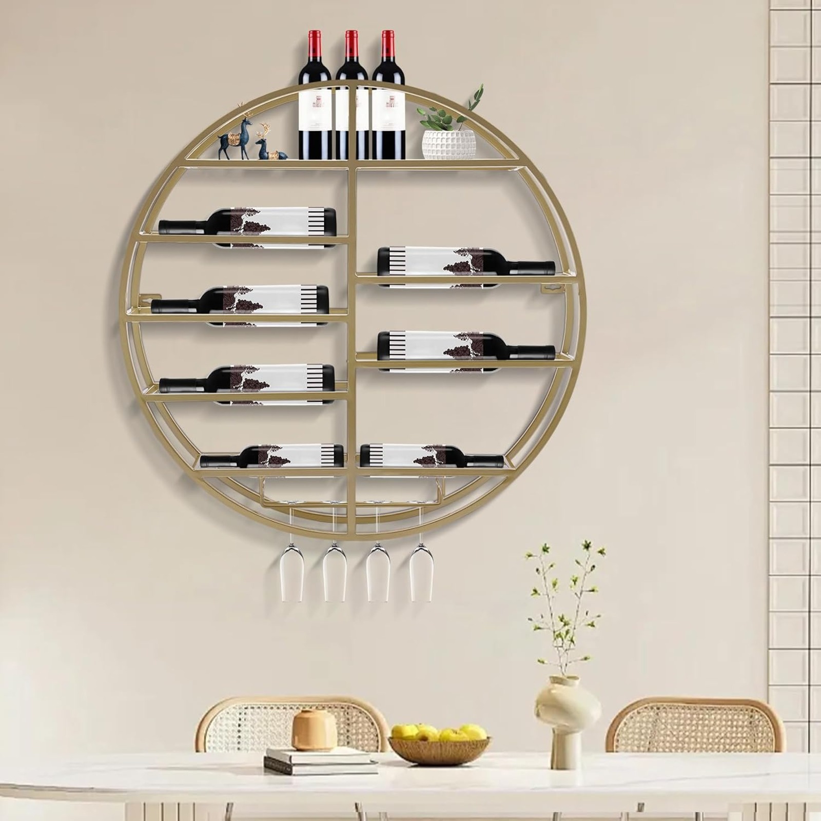 BYMAOCAR Wall Mounted Gold Met - Wine Rack Wall Mount review and price